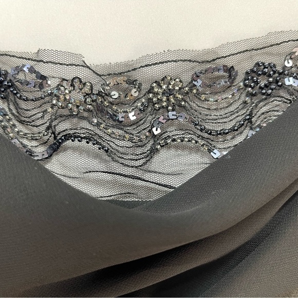 Lane Bryant black satin chiffon sequins adjustable straps camisole cami size 16 - Picture 8 of 17